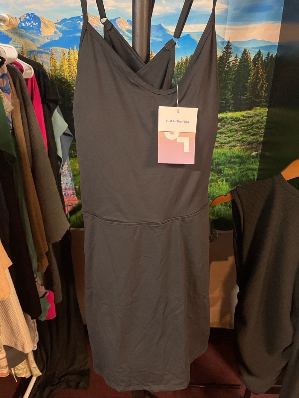 JoyLab Women’s Black Active Dress with shorts underneath & built in bra